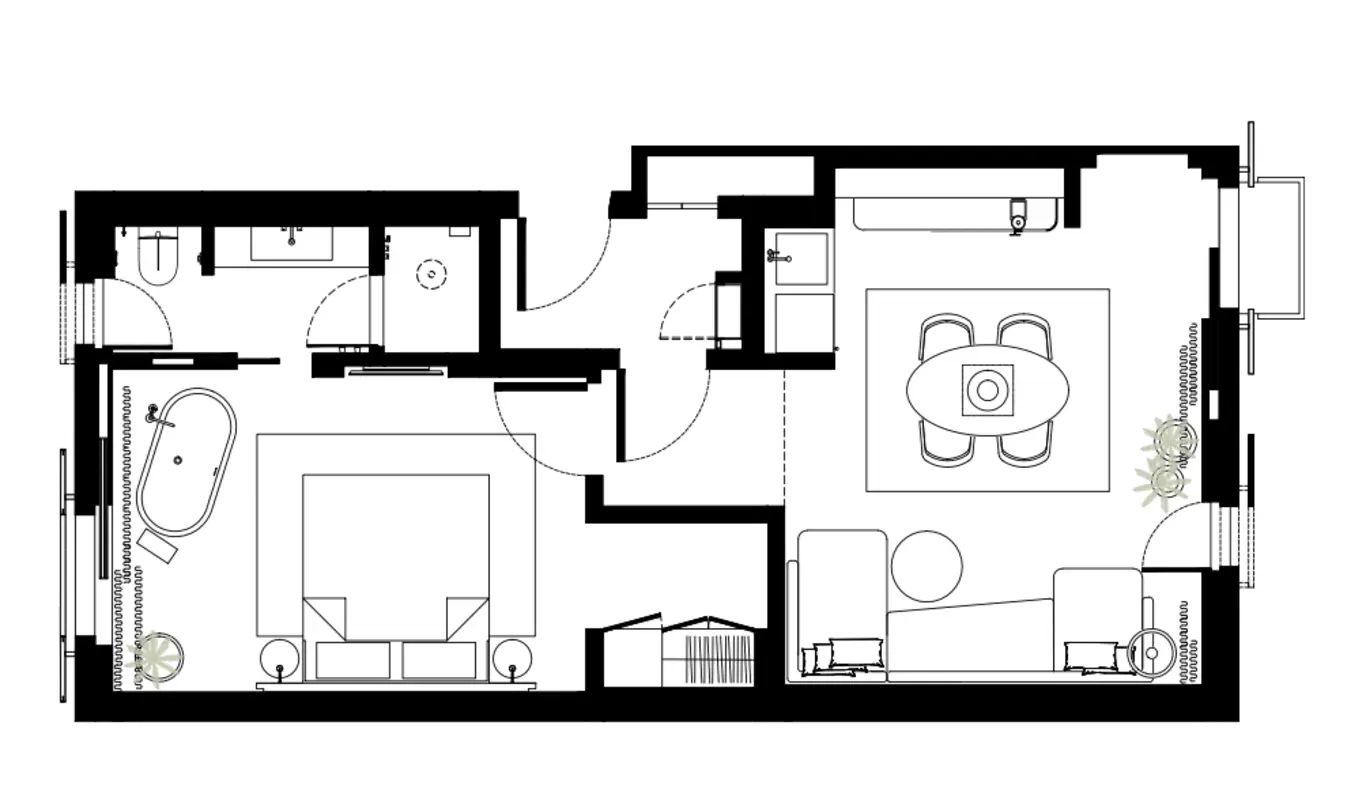 Floor plan of the Casa Privada: Casa Suite