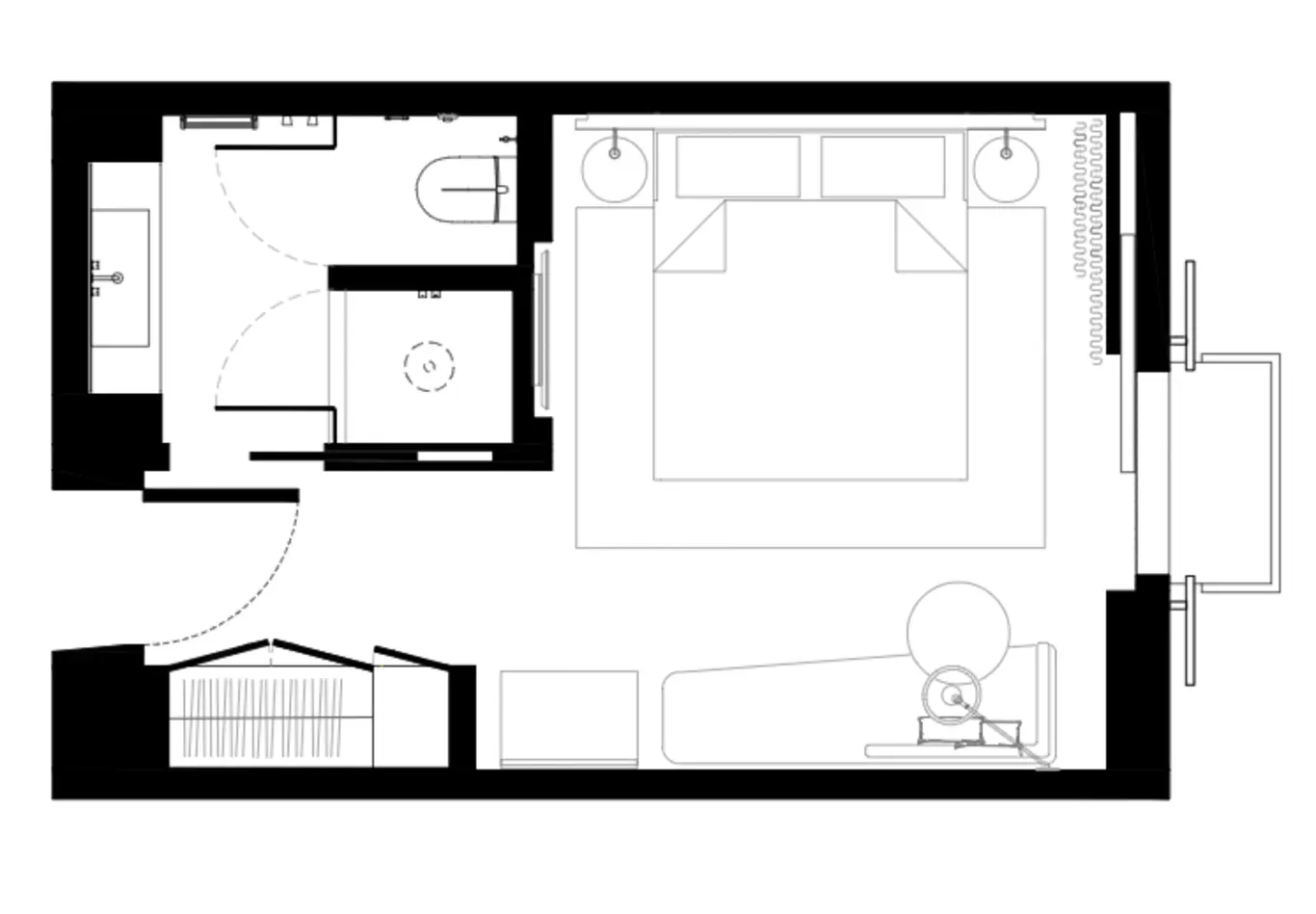 Floor plan of the Deluxe King