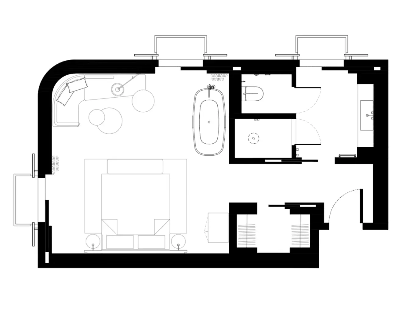 Floor plan of the Studio Suite